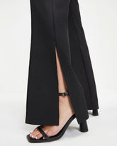 Lana Pocketed Side Slit Pants - Black
